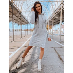 Moteriška šviesiai pilka suknelė su gobtuvu Margaret