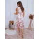 Moteriška balta su rausvomis gėlėmis suknelė Balu EY1808