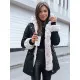 Juoda moteriška striukė su šviesiu kailiu Arctic TY3985