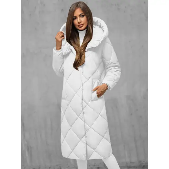 Balta moteriška dygsniuota žieminė striukė Coco JS/5M3173/281