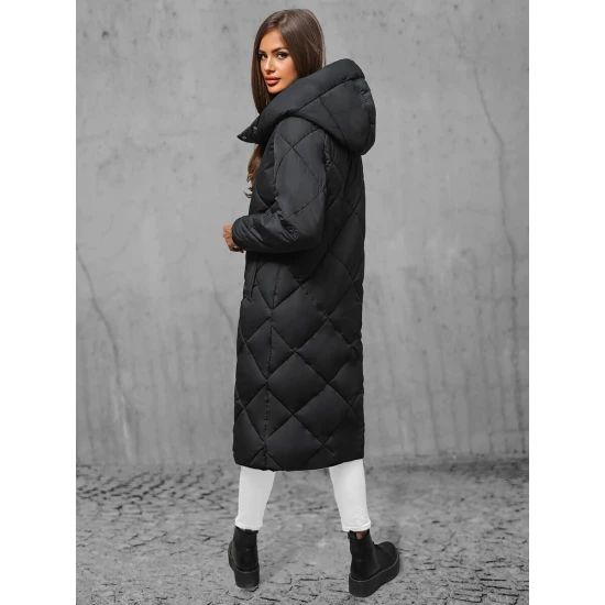 Juoda moteriška dygsniuota žieminė striukė Coco JS/5M3173/392