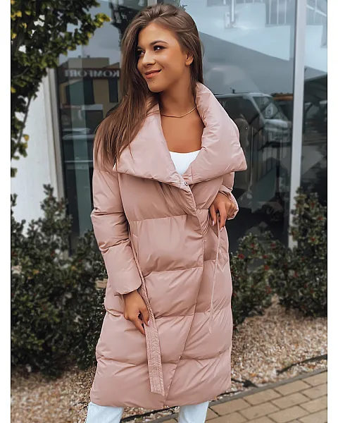 Rožinė moteriška dygsniuota striukė Favi