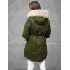 Žalia žieminė striukė su kailiu Sater JS/5M3187/136