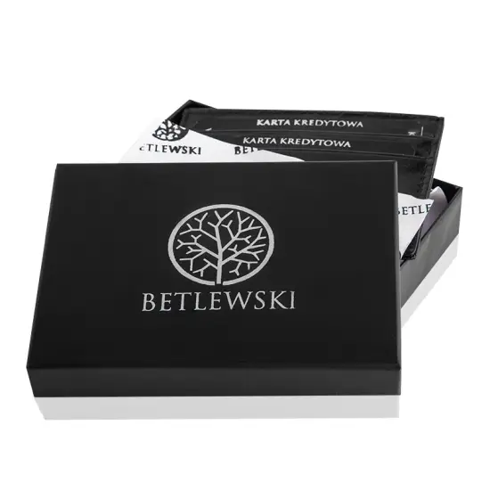 Akcija BETLEWSKI® odinis kreditinės kortelės dėklas (raudonas) BE-08 Premium