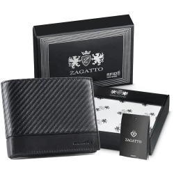 Vyriška piniginė iš natūralios odos Carbon (juoda) 