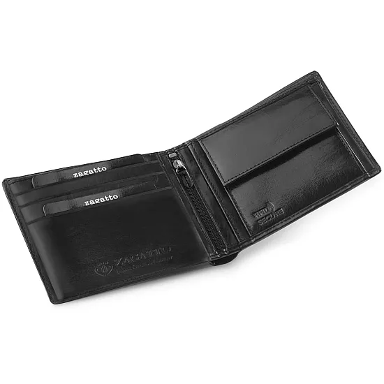 Vyriška piniginė iš natūralios odos Scott (juoda) ZG-062-BAR Premium