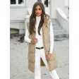 Women's brown hooded waistcoat 