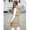 Women's brown hooded waistcoat JS/5M3186/392Z