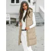 Women's brown hooded waistcoat JS/5M3186/392Z