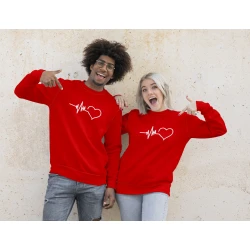 Raudonos spalvos džemperis Heart