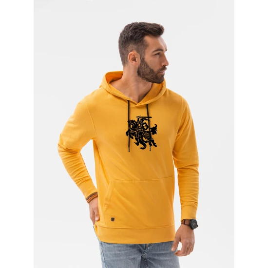 Geltonos spalvos džemperis su gobtuvu Vytis B1154 Premium