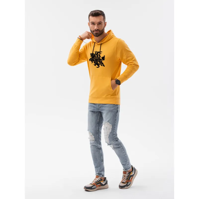 Geltonos spalvos džemperis su gobtuvu Vytis B1154 Premium