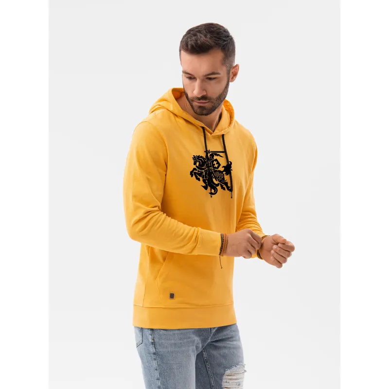Geltonos spalvos džemperis su gobtuvu Vytis B1154 Premium