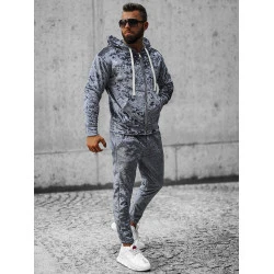 Pilkas veliūrinis vyriškas džemperis Omilo