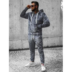 Pilkas veliūrinis vyriškas džemperis Omilo