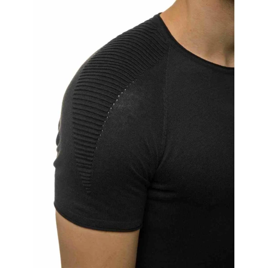 Akcija: Vyriški juodos spalvos marškinėliai Demo L/2476