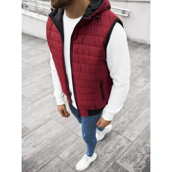 Bordowa kamizelka męska Minel