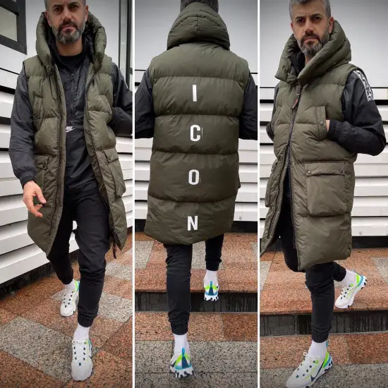Chaki vyriška liemenė su gobtuvu Fegol PK4562 Premium