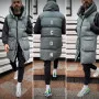 Голубой мужской жилет с капюшоном Fegol