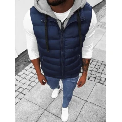 Vyriška tamsiai mėlyna liemenė su gobtuvu Neril