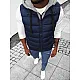 Men's dark blue hooded vest Neril