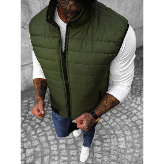 Dygsniuota vyriška chaki liemenė Lider JS/MY77