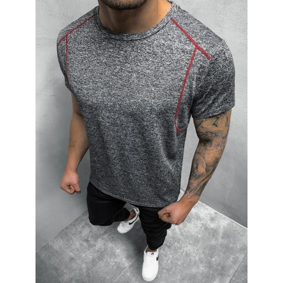 Akcija: Tamsiai pilkos spalvos vyriški marškinėliai Ted JS/HM089/2