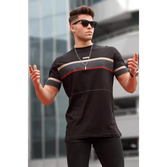 Vyriški juodi marškinėliai Geoffrey PK5372 Premium