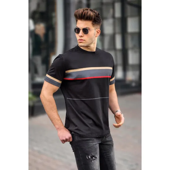 Vyriški juodi marškinėliai Geoffrey PK5372 Premium