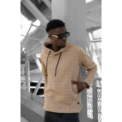 Rusvas megztinis su gobtuvu Rombas