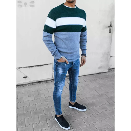 Akcija Vyriškas pilkas megztinis Hugel Megztiniai