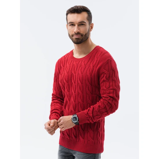 Vyriškas raudonas megztinis Tuver E195