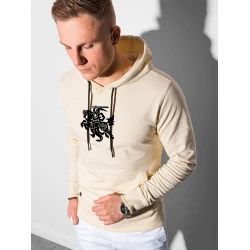 Baltos spalvos džemperis su gobtuvu Vytis