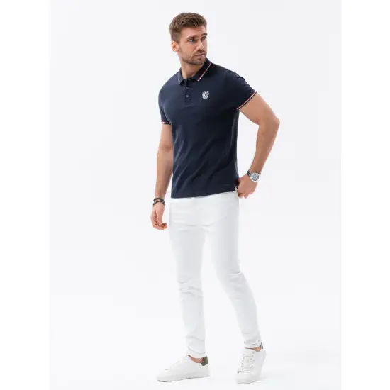 Tamsiai mėlyni polo marškinėliai Karol V5 S1635