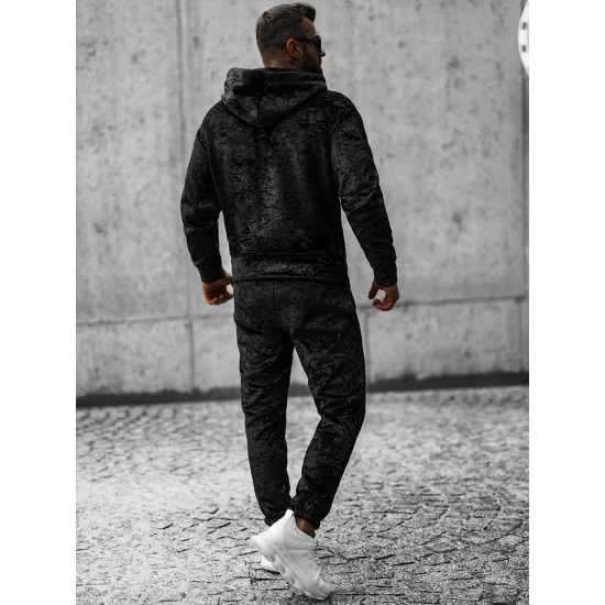 Juodas veliūrinis vyriškas komplektas Omilo O/D8123/9153