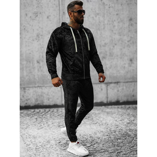 Juodas veliūrinis vyriškas komplektas Omilo O/D8123/9153