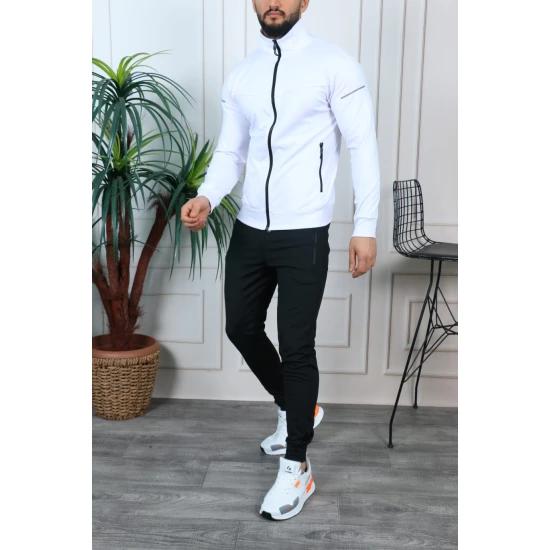 Vyriškas baltos spalvos sportinis komplektas Lerol PK3003 Premium