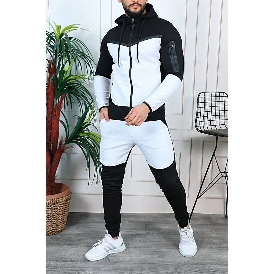 Vyriškas sportinis komplektas balta - juoda Rener PK3006 Premium