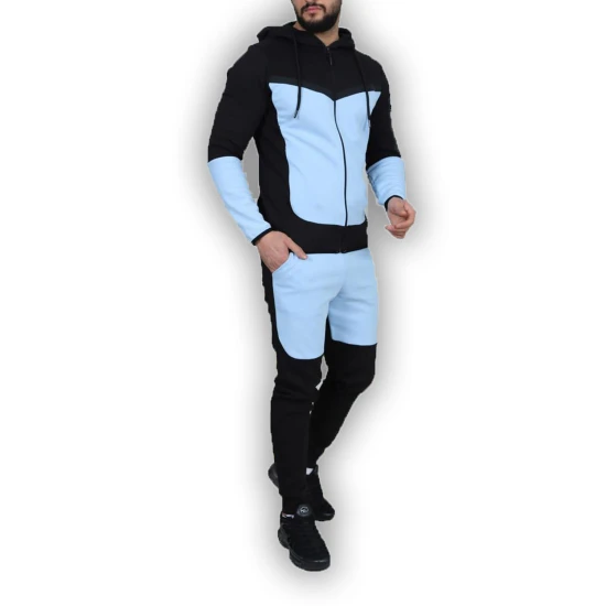 Vyriškas sportinis komplektas juodas - šviesiai mėlyna Rener PK3006 Premium