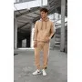 Beige miesten setti, jossa valkoinen raita Core