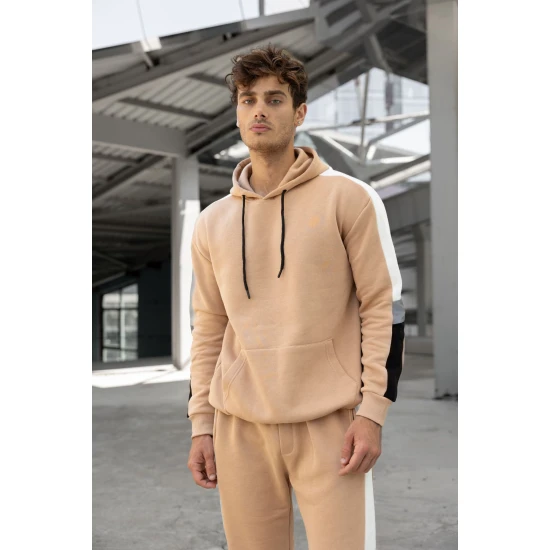 Smėlio spalvos vyriškas komplektas su balta juostele Core PK3021 Premium