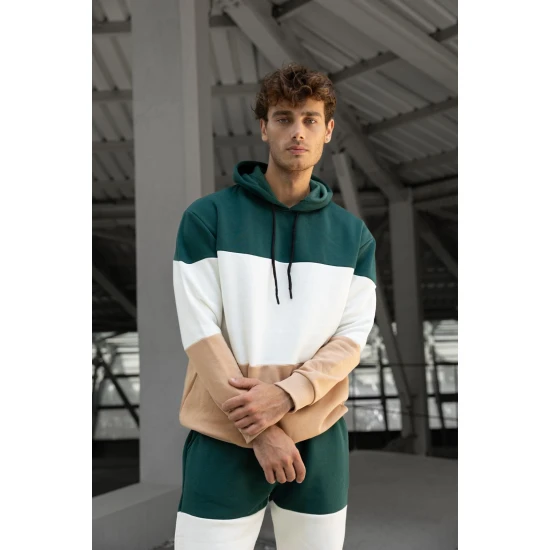 Trijų spalvų vyriškas žalias sportinis kostiumas One PK3020 Premium