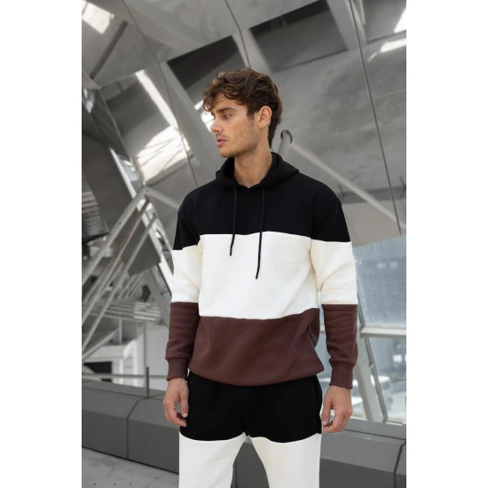 Trijų spalvų vyriškas juodas sportinis kostiumas One PK3020 Premium