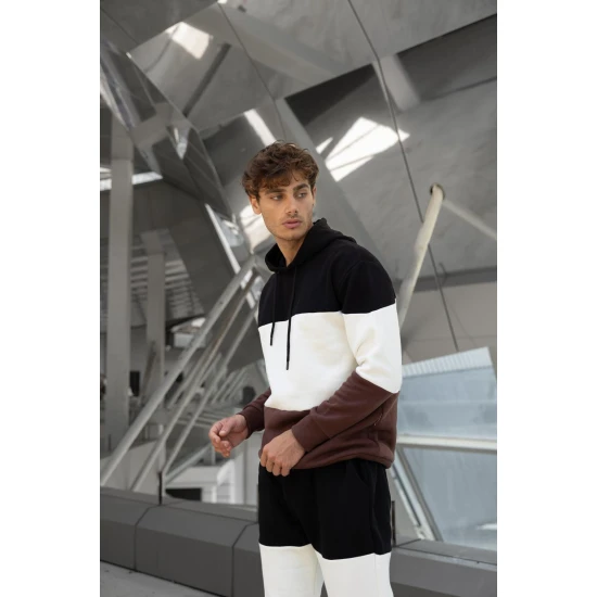 Trijų spalvų vyriškas juodas sportinis kostiumas One PK3020 Premium