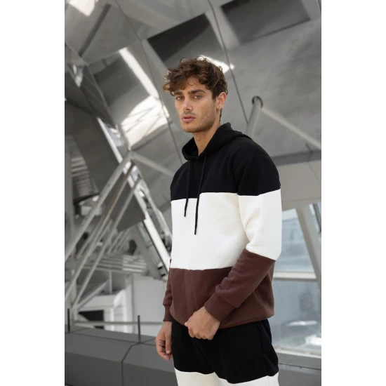 Trijų spalvų vyriškas juodas sportinis kostiumas One PK3020 Premium