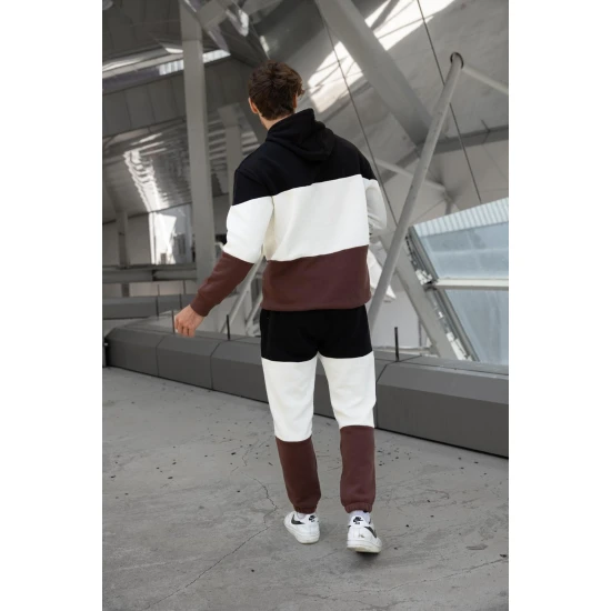 Trijų spalvų vyriškas juodas sportinis kostiumas One PK3020 Premium