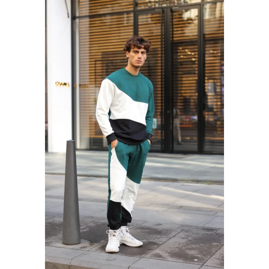 Žalias kelių spalvų vyriškas komplektas Hipos PK3026 Premium