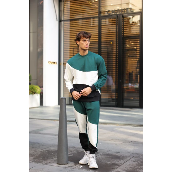 Žalias kelių spalvų vyriškas komplektas Hipos PK3026 Premium