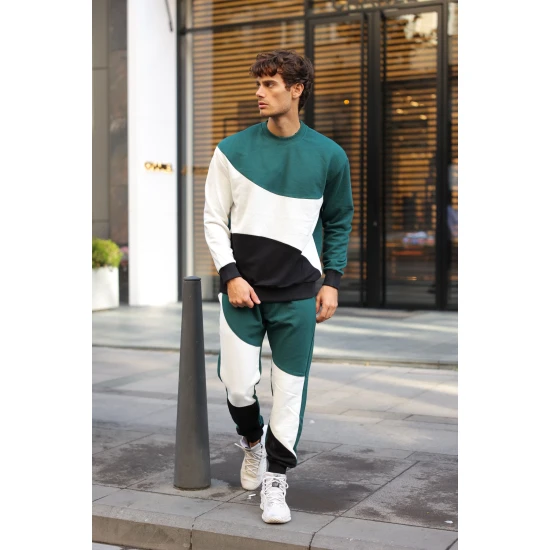 Žalias kelių spalvų vyriškas komplektas Hipos PK3026 Premium