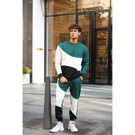 Žalias kelių spalvų vyriškas komplektas Hipos PK3026 Premium